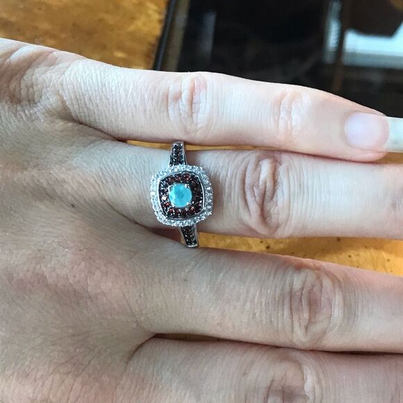 Natural Grandidierite Sterling Silver Ring Size 8 - Picture 2 of 9